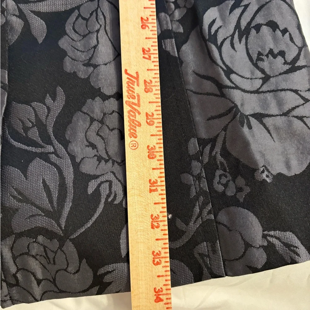 White House Black Market Black Gray Floral Jacquard Jacket Medium - Picture 5 of 9